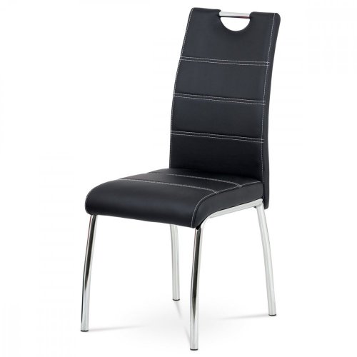 Jídelní židle, potah černá ekokůže,HC-484 BK