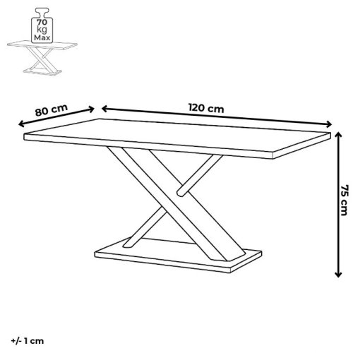 Jídelní stůl rozkládací 120-160x80 cm, mdf, bílá, HT-510 WT
