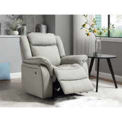 Polohovací křeslo, elektrické zabudované ovládání, béžová, ekokůže, TV-4119 LAN