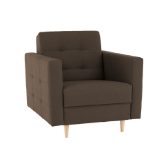 Celočalouněné křeslo, čokoládová látka, AMEDIA