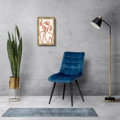 Jídelní židle, modrá, sametová látka, CT-384 BLUE4