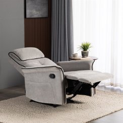 Relaxační křeslo, hnědá, látka, TV-7054 LAN2