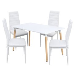 Jídelní stůl ONE 140x90 bílý + 4 židle SIGMA bílé