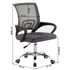 Kancelářská židle, šedá/černá, DEX 4 NEW