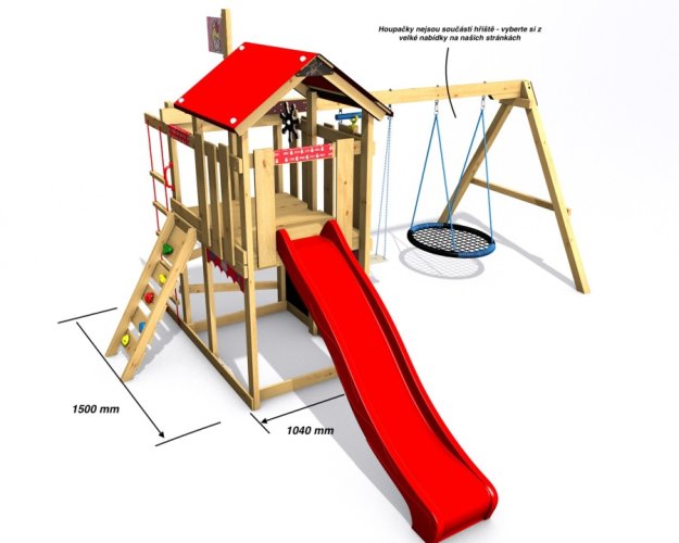 Dětské hřiště Monkey´s Home Malý pirát HOOK s modrou skluzavkou Dětské hřiště Monkey´s Home Malý pirát HOOK s modrou skluzavkou