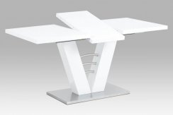 Rozkládací jídelní stůl 120+40x80 cm, bílý lesk HT-510 WT - SLEVA