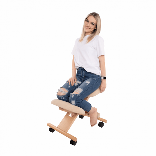 Ergonomická klekačka, krémová/buk, GROCO