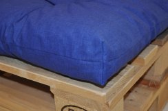 Polstry na paletový nábytek s opěrkou - látka modrý melír