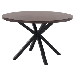 Jedálenský stůl, tmavý dub / čierna, průměr 120 cm, MEDOR
