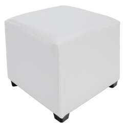 Taburet, bílá textilní kůže, NIKI NEW