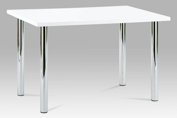 Jídelní stůl AT-1914B WT - 120x75 cm, vysoký lesk bílý