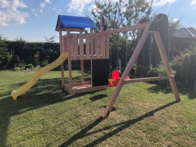 Dětské hřiště Monkey´s Home Malý pirát HOOK s modrou skluzavkou Dětské hřiště Monkey´s Home Malý pirát HOOK s modrou skluzavkou