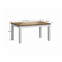 Stůl STD, rozkládací, sosna andersen / dub lefkas160-203x90 cm, , PROVANCE