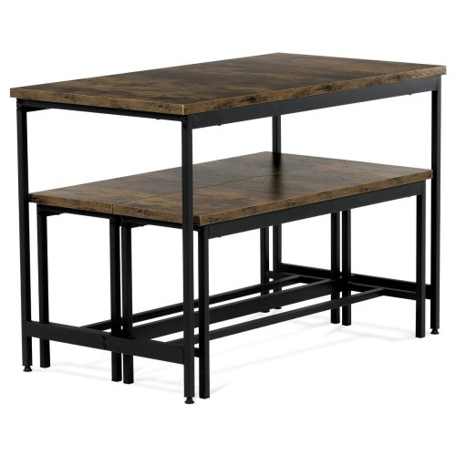 Jídelní set 1+2, rozměr stolu 110x60x75, rozměr lavice 98x30x47, MDF, barva staré dřevo
