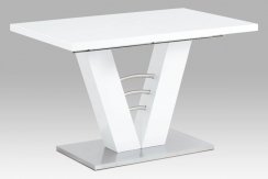 Rozkládací jídelní stůl 120+40x80 cm, bílý lesk HT-510 WT