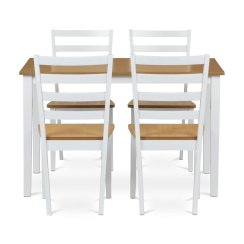 Jídelní set 1+4, rozměr stolu 120x75x75 cm, MDF, dýha, masivní nohy, moření dub