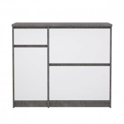 Botník Simplicity 206 beton/bílý lesk