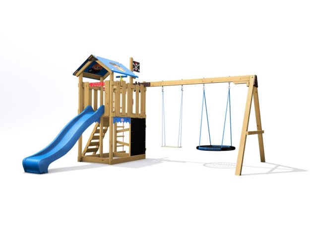 Dětské hřiště Monkey´s Home Malý pirát HOOK s modrou skluzavkou Dětské hřiště Monkey´s Home Malý pirát HOOK s modrou skluzavkou