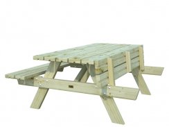 Zahradní dřevěný piknikový stůl PALMAKO RUBBY 18 - zelená impregnace 179x161 cm tl. 44 mm