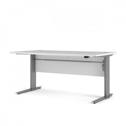 Výškově nastavitelný psací stůl Office 80400/318 bílá/silver grey