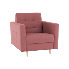 Celočalouněné křeslo, starorůžová látka, AMEDIA