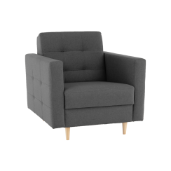 Celočalouněné křeslo, tmavě šedá látka, AMEDIA