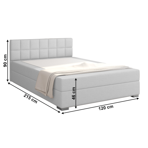 Boxspringová postel 120x200, světle šedá, FERATA KOMFORT