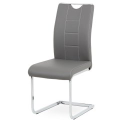 Jídelní židle, šedá, ekokůže, DCL-411 GREY