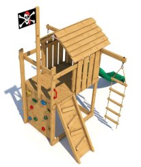 Dětské hřiště Monkey´s Home Malý pirát JOE s modrou skluzavkou Dětské hřiště Monkey´s Home Malý pirát JOE s modrou skluzavkou