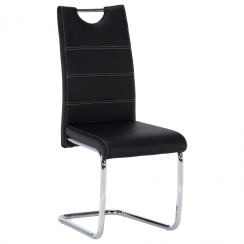 Židle Abira New, černá / světlé šití
