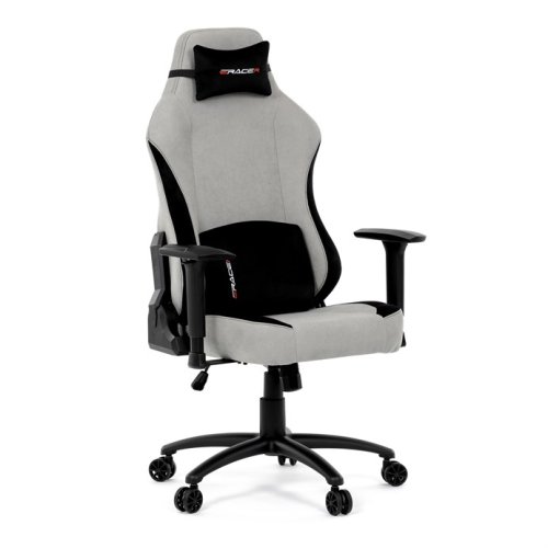 Herní křeslo, houpací mechanismus, stříbrná látka, KA-F12 SIL2