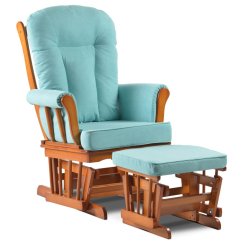 Houpací křeslo s podnožkou 20455, potah modrá látka