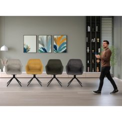 Jídelní židle, šedá, látka, HC-536 GREY2