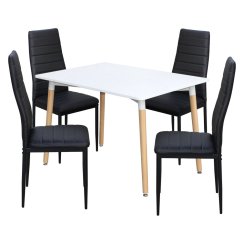 Jídelní stůl ONE 120x80 bílý + 4 židle SIGMA černé