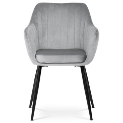 Jídelní židle, šedá, sametová látka, PIKA SIL4