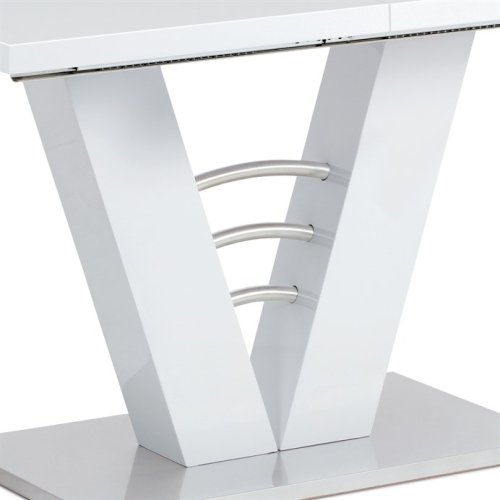 Jídelní stůl rozkládací 120-160x80 cm, mdf, bílá, HT-510 WT