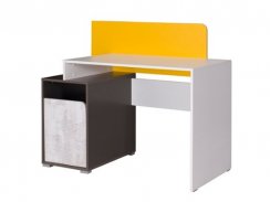 Psací stůl Bruce R8 bílá/grafit/enigma/žlutá