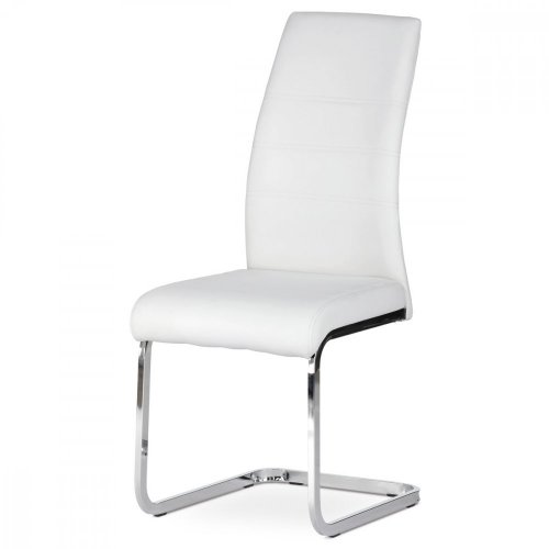 Jídelní židle, potah bílá ekokůže DCL-408 WT