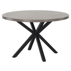 Jedálenský stůl, betón / čierna, průměr 120 cm, MEDOR