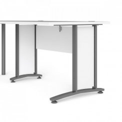 Rohový psací stůl Office 80400/303 bílá/silver grey