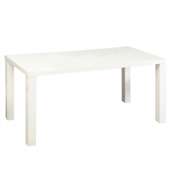 Jídelní stůl, bílá vysoký lesk HG, 140x80 cm, ASPER NEW TYP 3