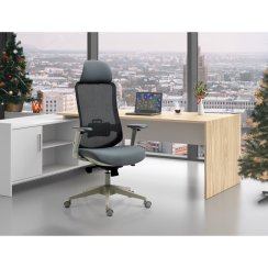 Kancelářská židle, synchronní mechanismus, šedá síťovina, KA-V321 GREY