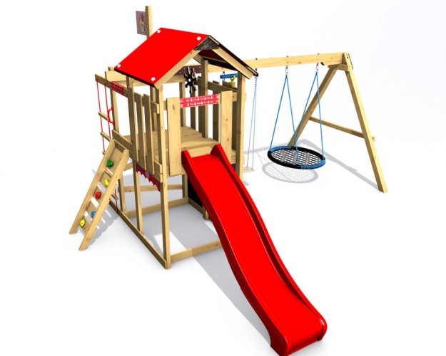 Dětské hřiště Monkey´s Home Malý pirát HOOK s modrou skluzavkou Dětské hřiště Monkey´s Home Malý pirát HOOK s modrou skluzavkou