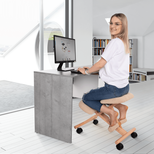 Ergonomická klekačka, krémová/buk, GROCO