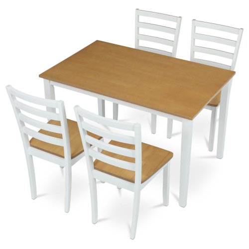 Jídelní set 1+4, rozměr stolu 120x75x75 cm, MDF, dýha, masivní nohy, moření dub