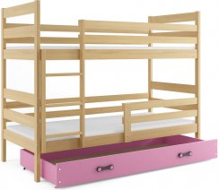 Patrová postel Norbert borovice/růžová