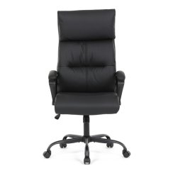 Kancelářské křeslo, houpací mechanismus, černá ekokůže, KA-Y346 BK