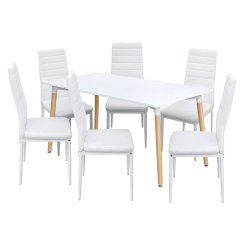 Jídelní stůl ONE 160x90 bílý + 6 židlí SIGMA bílých