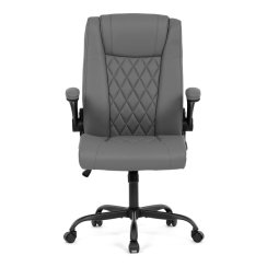Kancelářské křeslo, houpací mechanismus, šedá ekokůže, KA-Y344 GREY