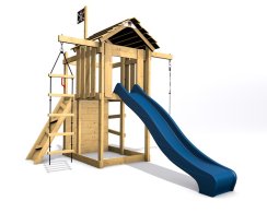 Dětské hřiště Monkey´s Home Malý pirát JOE s modrou skluzavkou Dětské hřiště Monkey´s Home Malý pirát JOE s modrou skluzavkou